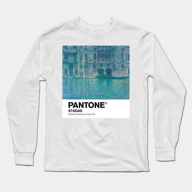 PANTONE MONET - PANTONE Palazzo da Mula, Venice (1908) by Claude Monet Landscape Long Sleeve T-Shirt by theartistmusician